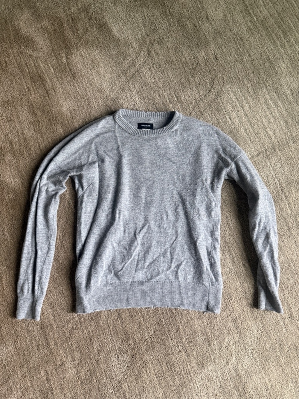 Zadig and Voltaire crystal leaf wool cashmere sweater distressed - Picture 1 of 5